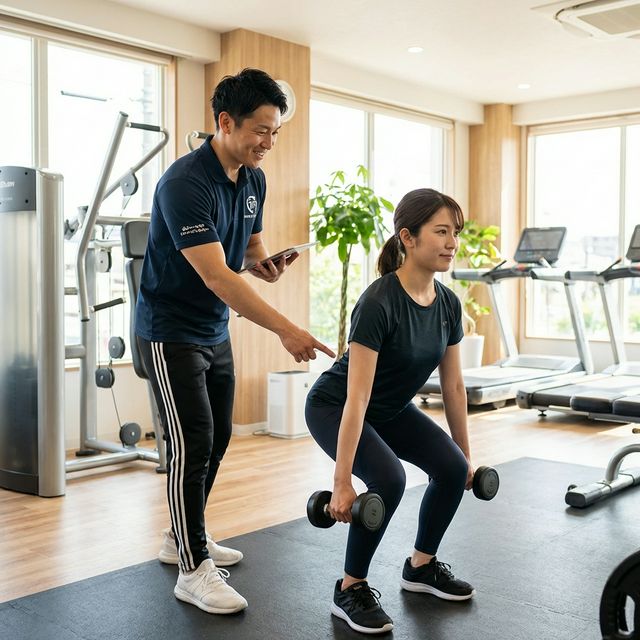 碧南市のパーソナルジムPisteでパーソナルトレーニングを受ける女性