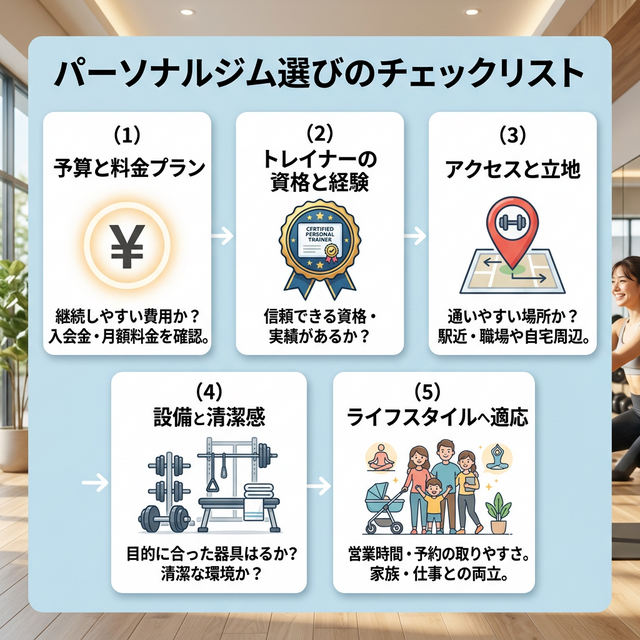 パーソナルジム選びのチェックポイント
