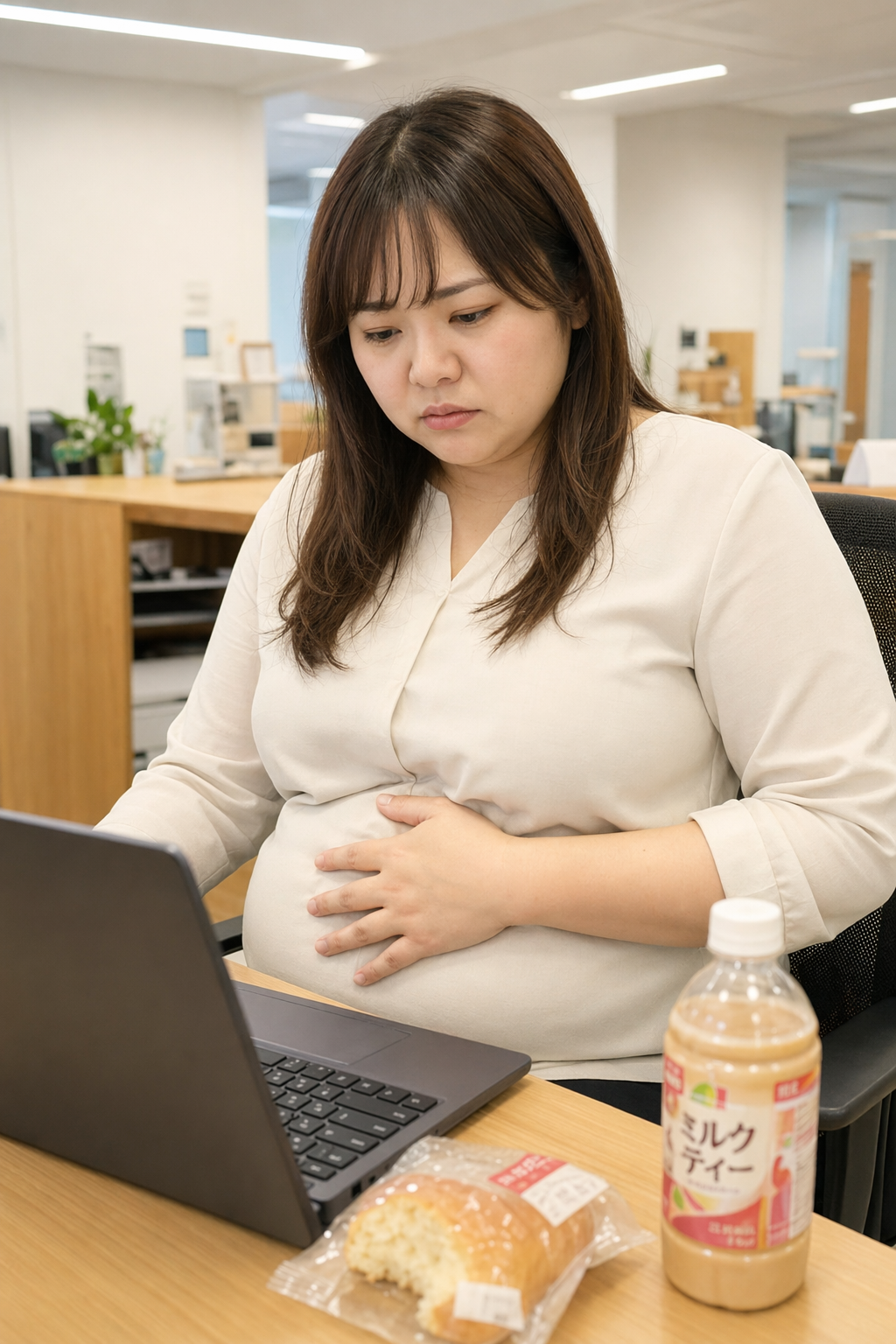デスクワーク中心の生活で体重が増えて悩む20代OL