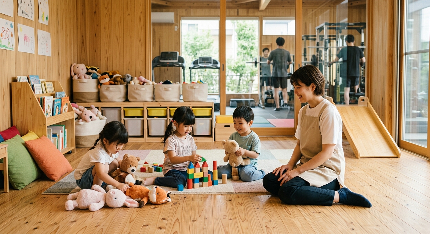 碧南Pisteの保育士常駐キッズスペースで遊ぶ子供