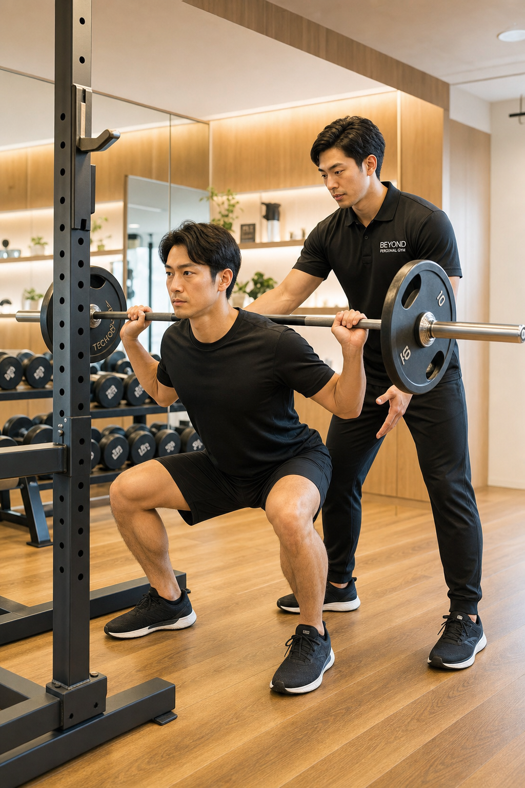 碧南Pisteで30代男性がパーソナルトレーニングを受けている様子