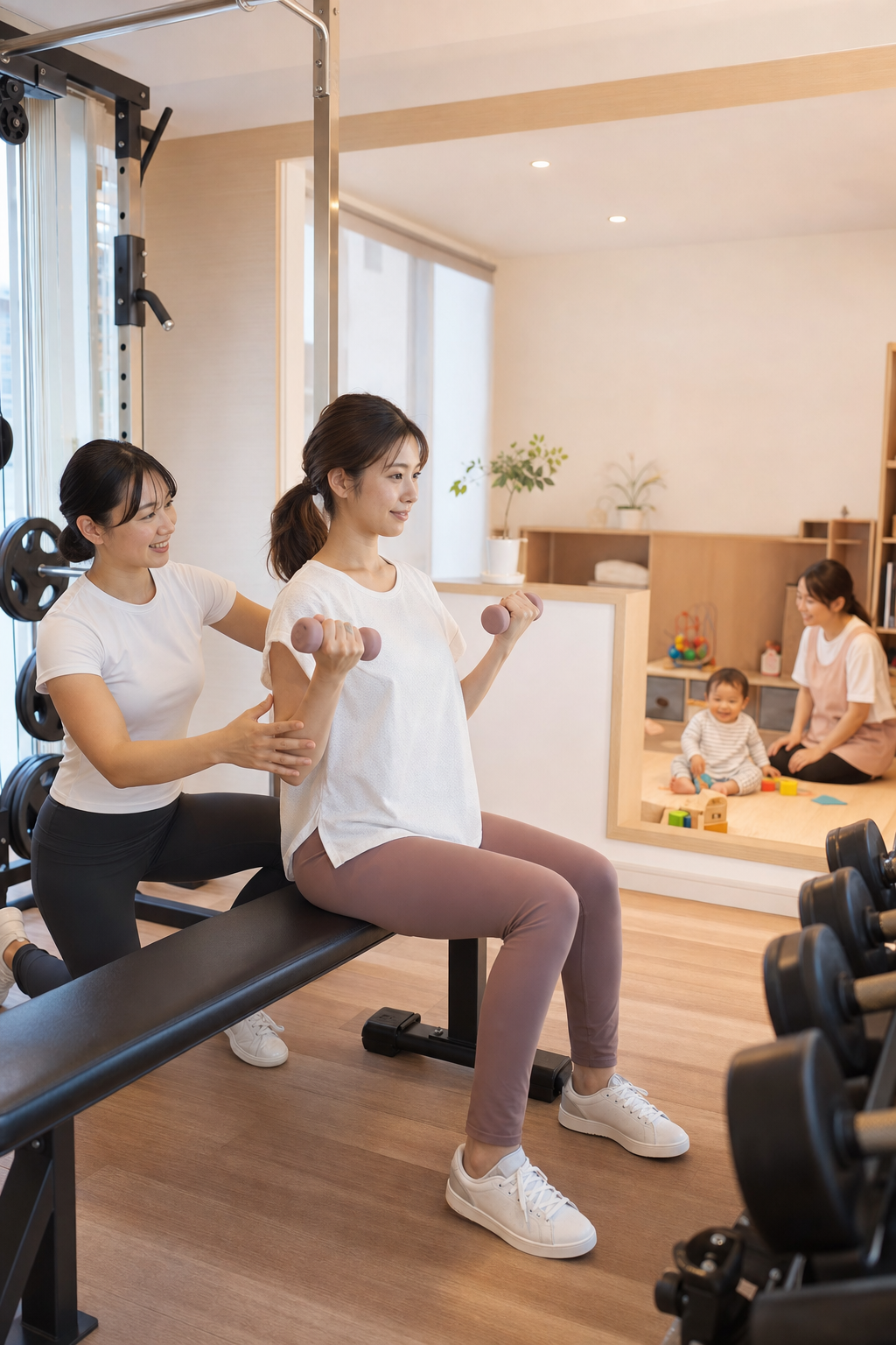 子どもを保育士に預けて安心して産後ダイエットに取り組む碧南のママ