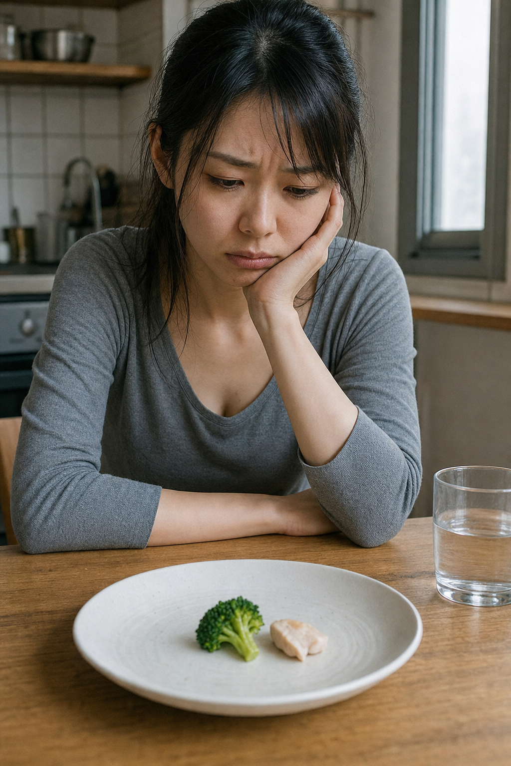 停滞期に極端な食事制限をして疲れてしまう間違ったダイエットのイメージ