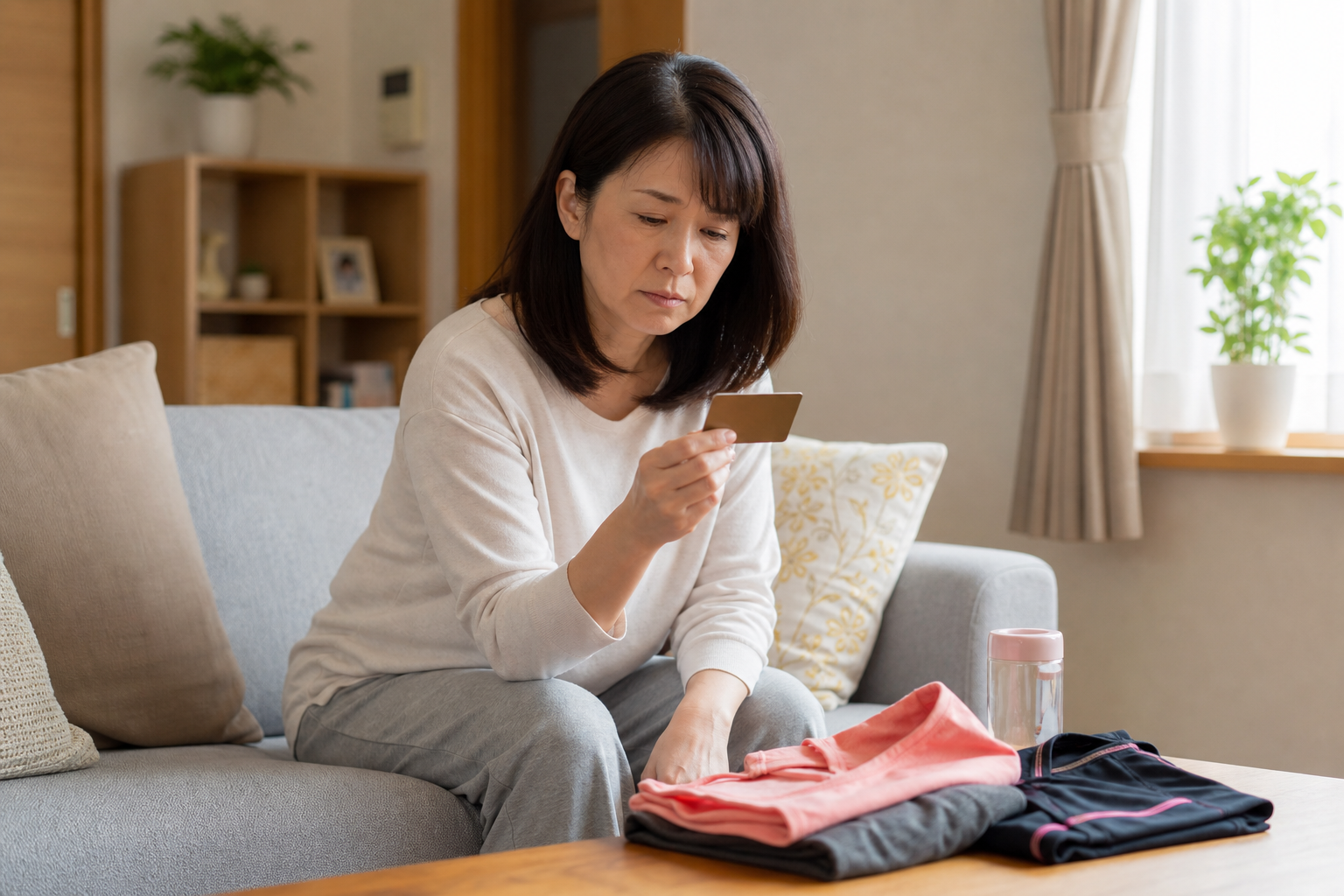 ジムに通うのが億劫になり運動から遠ざかった40代女性の様子