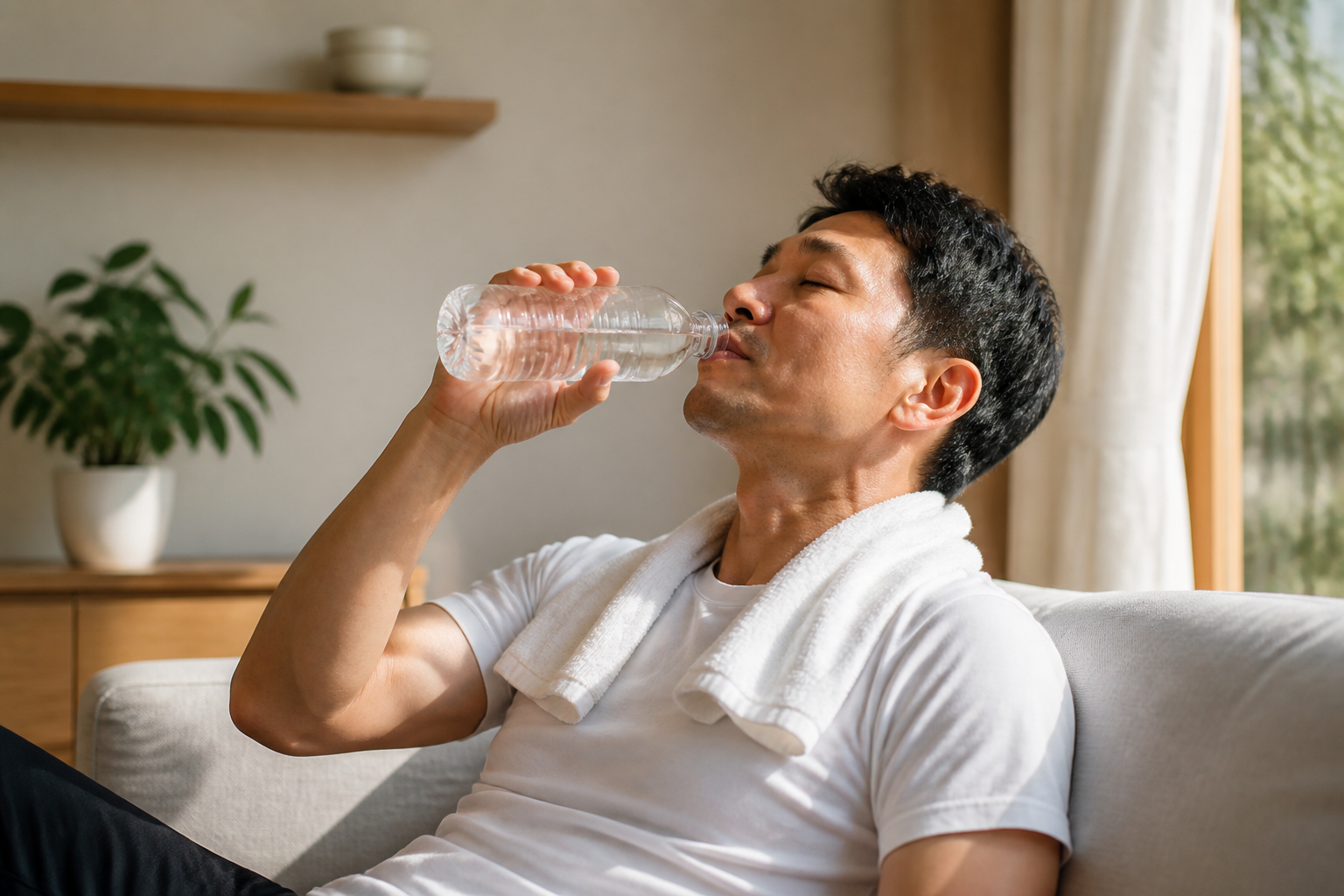 超回復の仕組みを説明するトレーニング後の休息イメージ